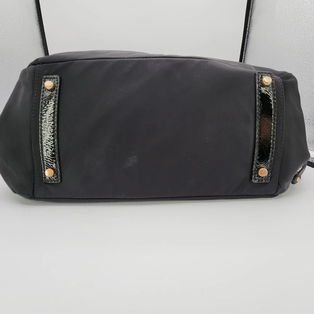 Kate Spade‎ New York STEVIE Classic Black Nylon/Patent Trim Hobo Bag Purse READ